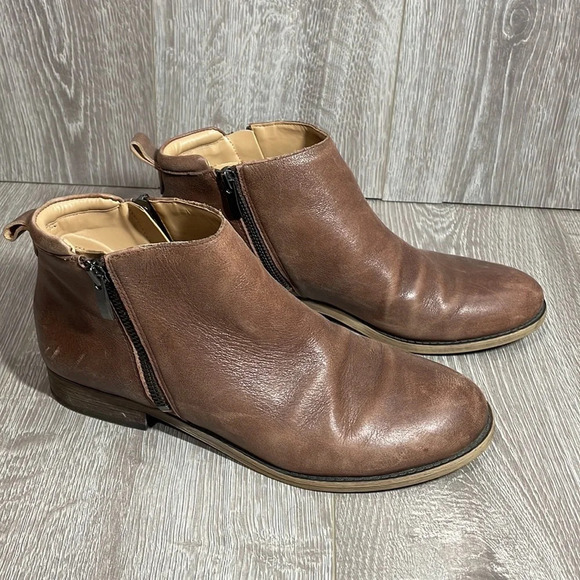Franco Sarto Leather Keegan Ankle Boots Brown 9M - Picture 3 of 13